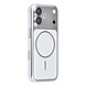 TUNIQ TUNIQ iPhone 16 Back cover case - Magsafe With fiber pattern PC - Silver TUNIQ TUNIQ iPhone 16 Back cover case - Magsafe With fiber pattern PC - Silver