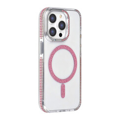 TUNIQ iPhone 15 Pro Back-Cover hul - Diamond MagSafe TPU+PC - Rosa