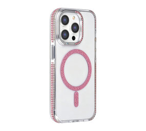 TUNIQ TUNIQ iPhone 15 Pro Backcover hoesje - Diamond MagSafe TPU+PC - Roze TUNIQ TUNIQ iPhone 15 Pro Backcover hoesje - Diamond MagSafe TPU+PC - Roze