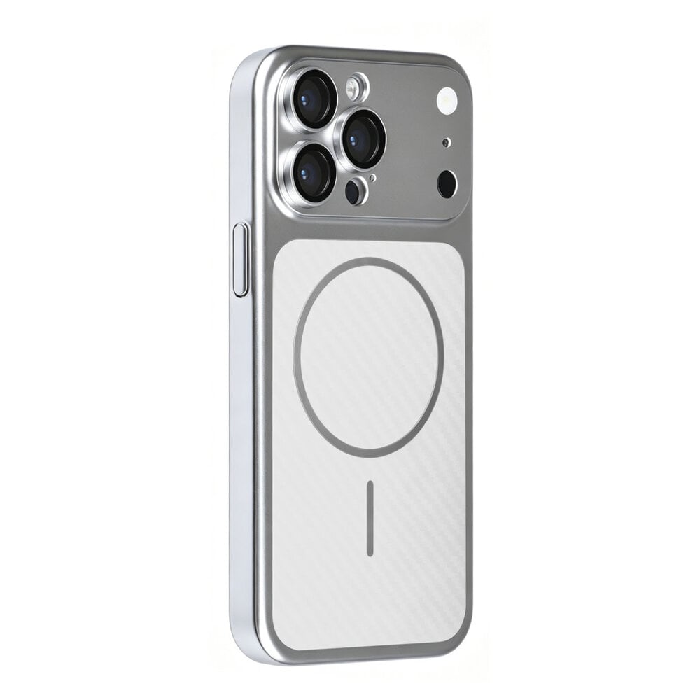 TUNIQ TUNIQ iPhone 14 Pro Max Back cover coque - Magsafe With fiber pattern PC - Argent TUNIQ TUNIQ iPhone 14 Pro Max Back cover coque - Magsafe With fiber pattern PC - Argent