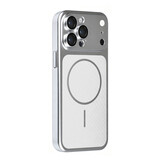 TUNIQ TUNIQ iPhone 14 Pro Max Back cover case - Magsafe With fiber pattern PC - Silver TUNIQ TUNIQ iPhone 14 Pro Max Back cover case - Magsafe With fiber pattern PC - Silver