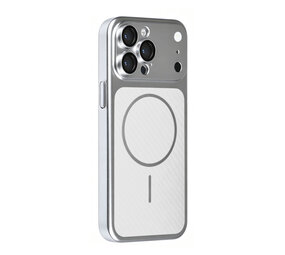 TUNIQ TUNIQ iPhone 14 Pro Max Back cover case - Magsafe With fiber pattern PC - Silver TUNIQ TUNIQ iPhone 14 Pro Max Back cover case - Magsafe With fiber pattern PC - Silver