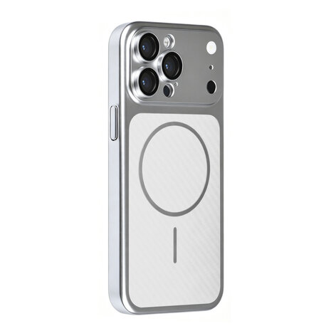 TUNIQ TUNIQ iPhone 14 Pro Max Back cover case - Magsafe With fiber pattern PC - Silver
