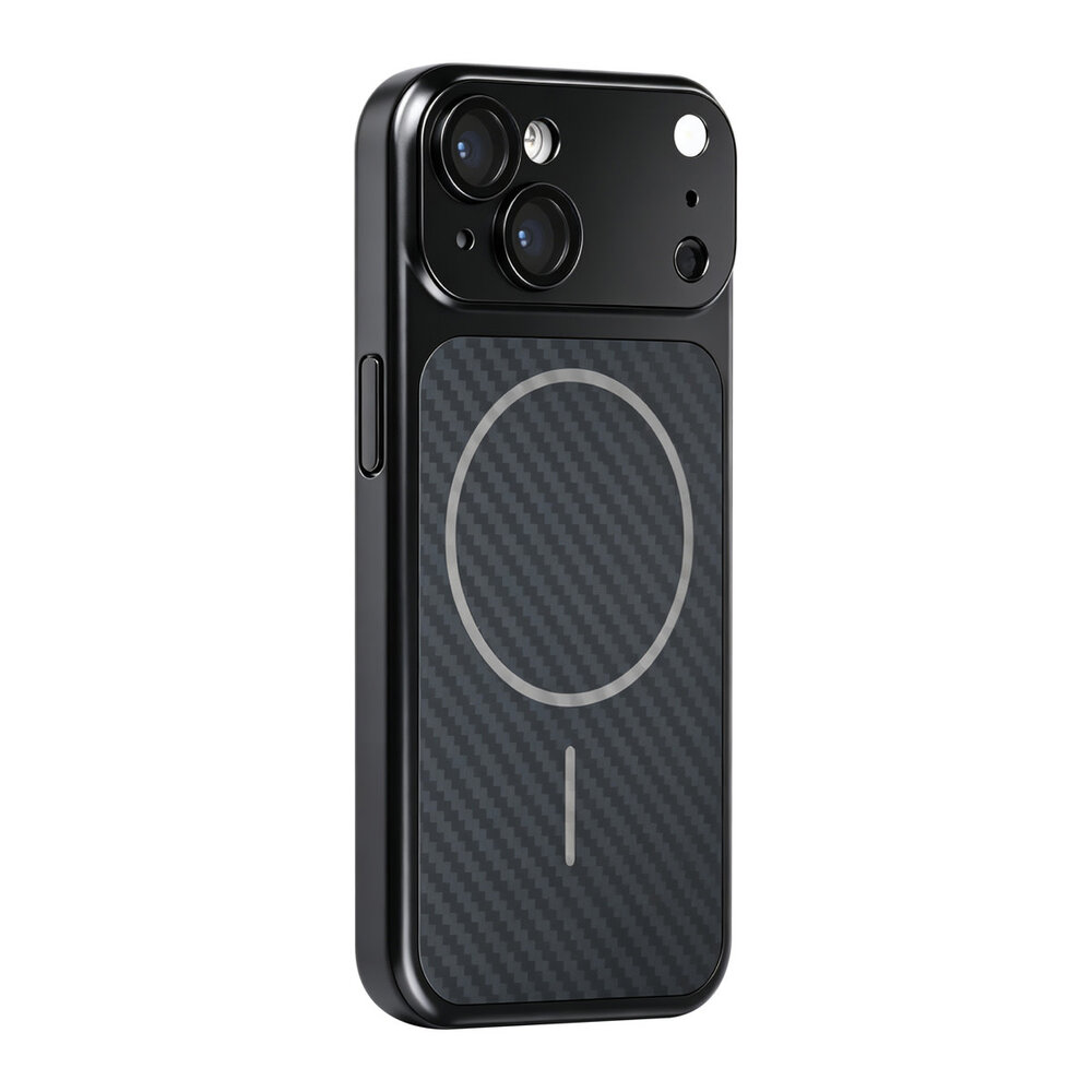 TUNIQ TUNIQ iPhone 14 Back cover case - Magsafe With fiber pattern PC - Black