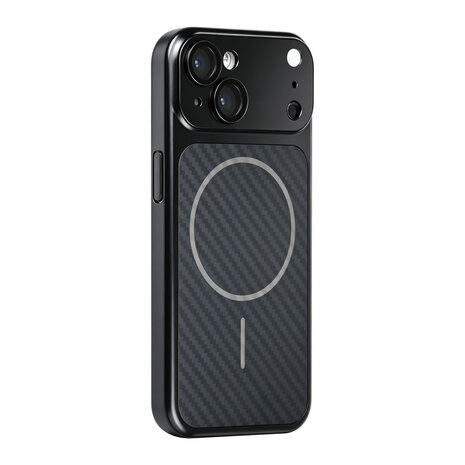 TUNIQ TUNIQ iPhone 14 Back cover case - Magsafe With fiber pattern PC - Black