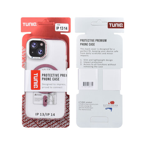 TUNIQ TUNIQ iPhone 14 Back cover case - Diamond MagSafe TPU+PC - Pink TUNIQ TUNIQ iPhone 14 Back cover case - Diamond MagSafe TPU+PC - Pink