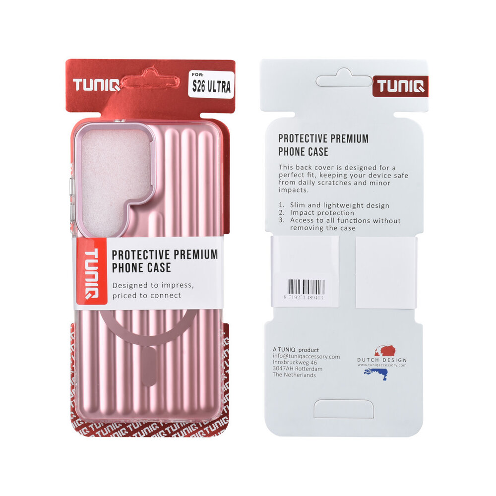 TUNIQ TUNIQ Galaxy S26 Ultra Back-Cover hul - luggage IMD MagSafe - Rosa TUNIQ TUNIQ Galaxy S26 Ultra Back-Cover hul - luggage IMD MagSafe - Rosa