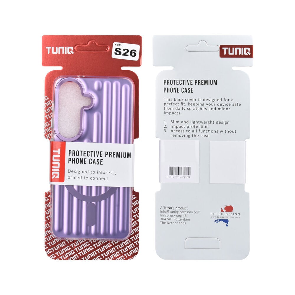 TUNIQ TUNIQ Galaxy S26 Back-Cover hul - luggage IMD MagSafe - Lila