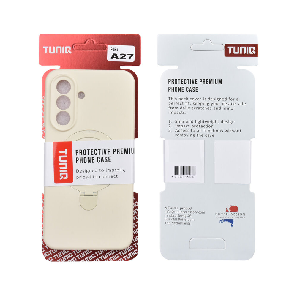 TUNIQ TUNIQ Galaxy A27 Backcover hoesje - Magsafe With stand TPU - Wit TUNIQ TUNIQ Galaxy A27 Backcover hoesje - Magsafe With stand TPU - Wit