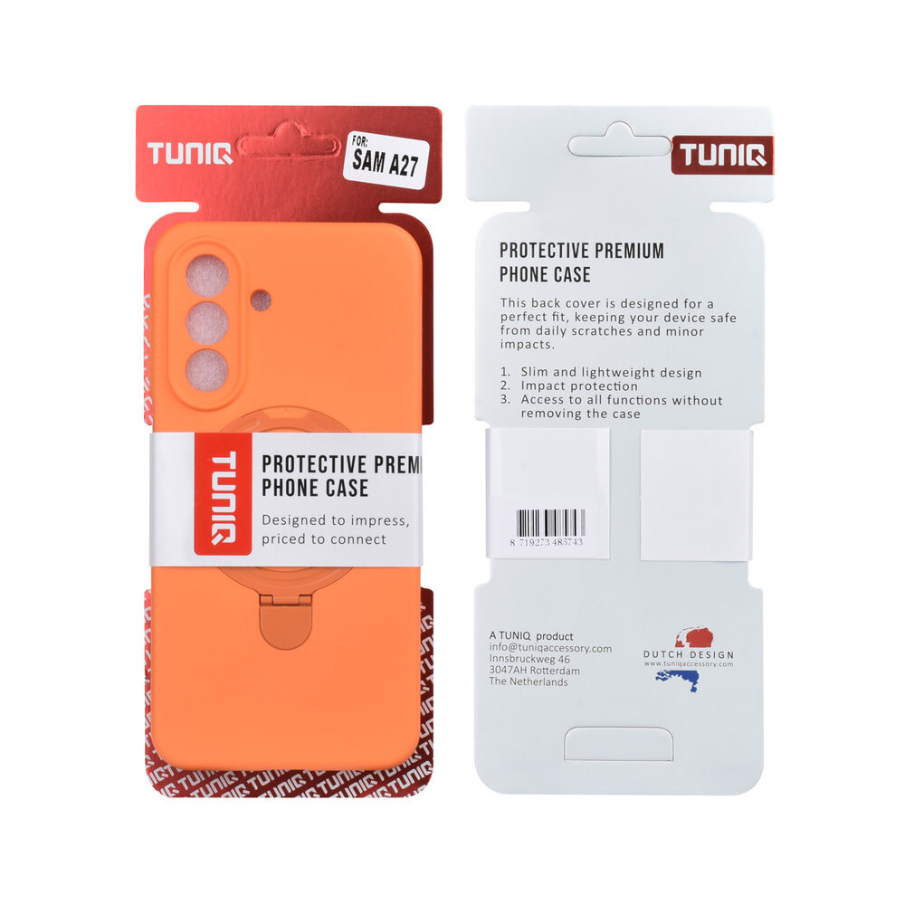 TUNIQ TUNIQ Galaxy A27 Backcover hoesje - Magsafe With stand TPU - Oranje TUNIQ TUNIQ Galaxy A27 Backcover hoesje - Magsafe With stand TPU - Oranje