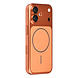 TUNIQ TUNIQ iPhone 17 Back cover case - Magsafe With fiber pattern PC - Orange TUNIQ TUNIQ iPhone 17 Back cover case - Magsafe With fiber pattern PC - Orange