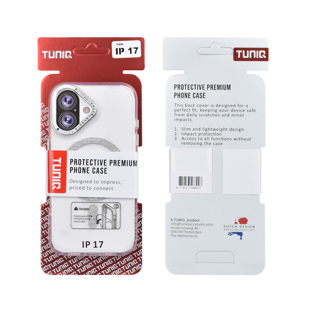 TUNIQ TUNIQ iPhone 17 Back-Cover hul - Diamond MagSafe TPU+PC - Grau
