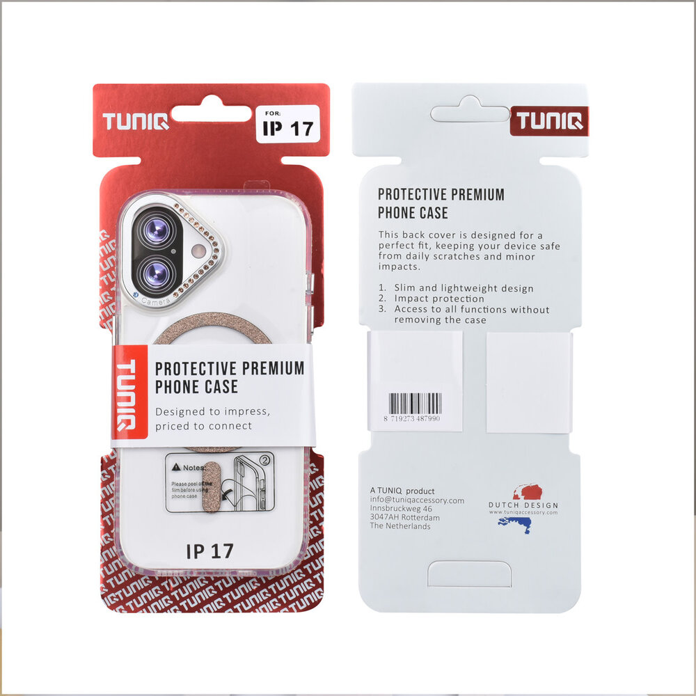 TUNIQ TUNIQ iPhone 17 Back-Cover hul - Diamond MagSafe TPU+PC - Gold