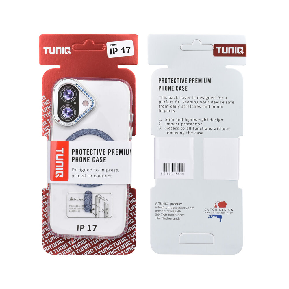 TUNIQ TUNIQ iPhone 17 Back-Cover hul - Diamond MagSafe TPU+PC - Blau