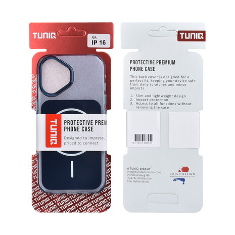 TUNIQ TUNIQ iPhone 16 Back cover case - MagSafe glossy PC - Blue