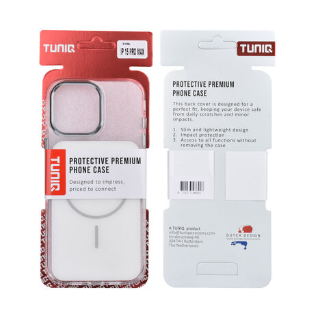 TUNIQ TUNIQ iPhone 15 Pro Max Back cover case - MagSafe glossy PC - White TUNIQ TUNIQ iPhone 15 Pro Max Back cover case - MagSafe glossy PC - White