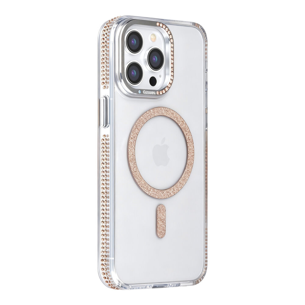 TUNIQ TUNIQ iPhone 15 Pro Max Back cover case - Diamond MagSafe TPU+PC - Gold TUNIQ TUNIQ iPhone 15 Pro Max Back cover case - Diamond MagSafe TPU+PC - Gold