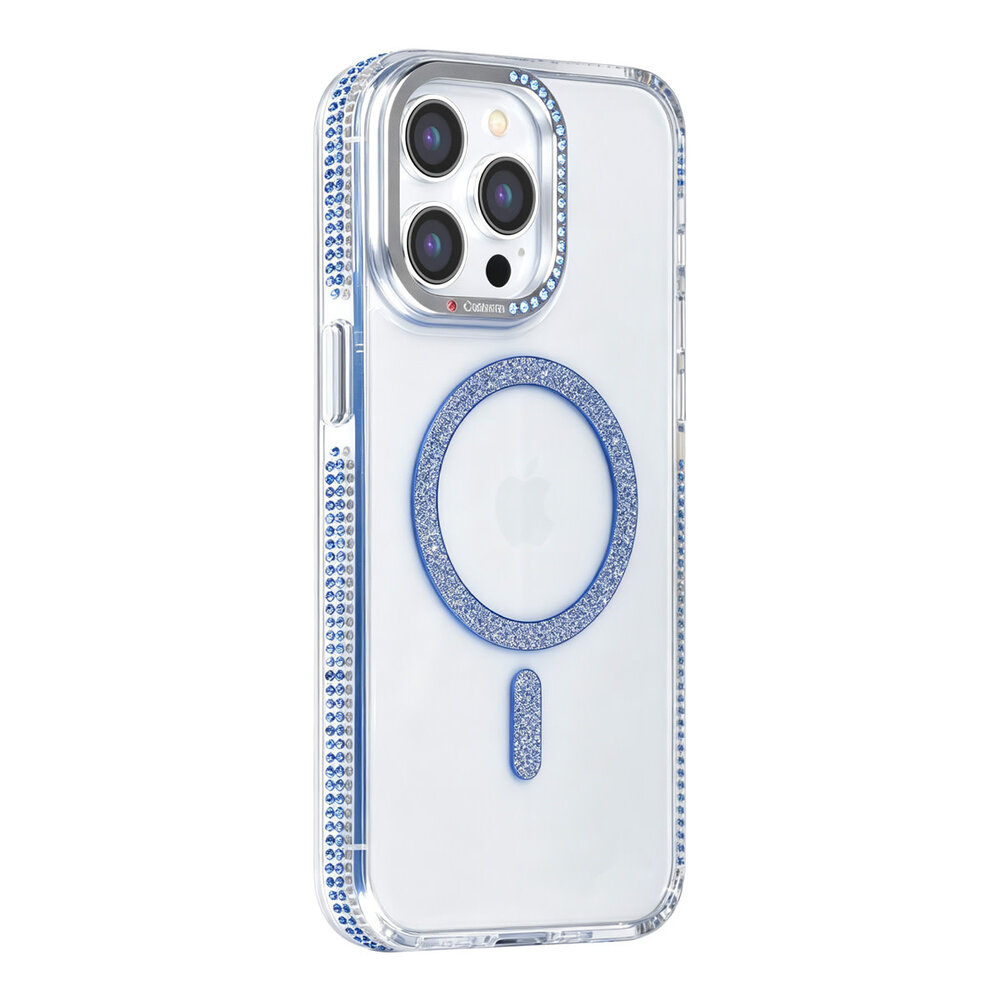 TUNIQ TUNIQ iPhone 15 Pro Max Back cover coque - Diamond MagSafe TPU+PC - Bleu TUNIQ TUNIQ iPhone 15 Pro Max Back cover coque - Diamond MagSafe TPU+PC - Bleu