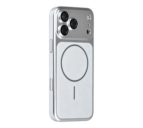 TUNIQ TUNIQ iPhone 17 Pro Max Back-Cover hul - Magsafe With fiber pattern PC - Silber TUNIQ TUNIQ iPhone 17 Pro Max Back-Cover hul - Magsafe With fiber pattern PC - Silber