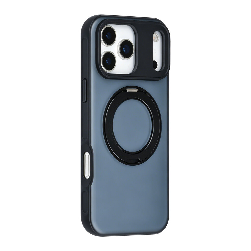 TUNIQ TUNIQ iPhone 17 Pro Max Backcover hoesje - 360 rotation stand MagSafe - Zwart