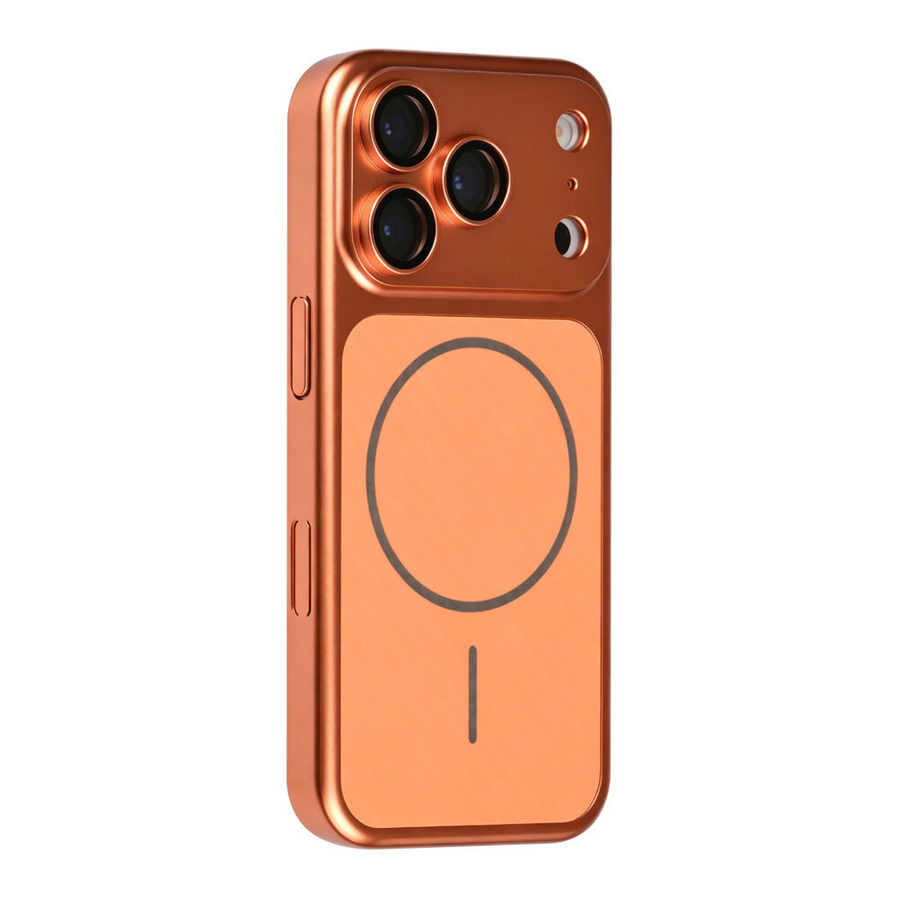 TUNIQ TUNIQ iPhone 17 Pro Back cover case - Magsafe With fiber pattern PC - Orange TUNIQ TUNIQ iPhone 17 Pro Back cover case - Magsafe With fiber pattern PC - Orange
