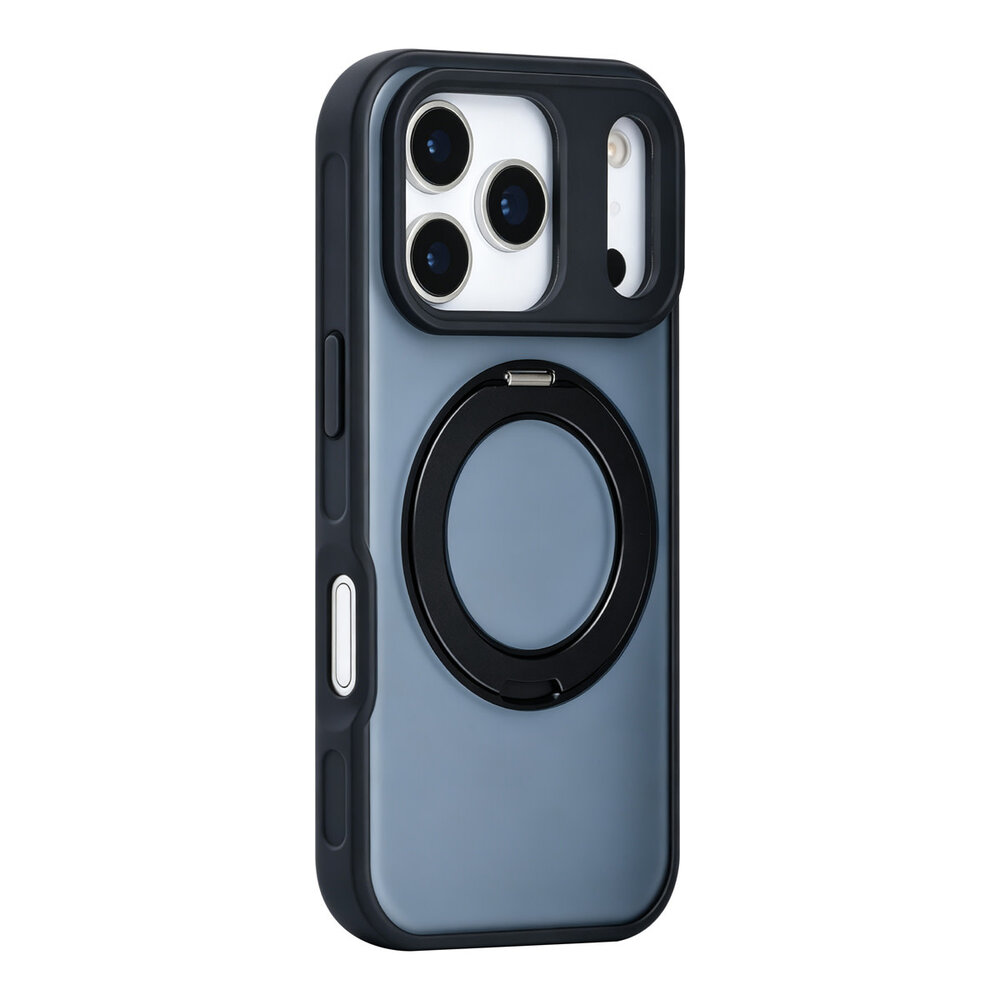 TUNIQ TUNIQ iPhone 17 Pro Back-Cover hul - 360 rotation stand MagSafe - Schwarz TUNIQ TUNIQ iPhone 17 Pro Back-Cover hul - 360 rotation stand MagSafe - Schwarz