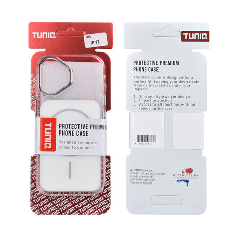 TUNIQ TUNIQ iPhone 17 Back cover coque - MagSafe glossy PC - Blanc TUNIQ TUNIQ iPhone 17 Back cover coque - MagSafe glossy PC - Blanc