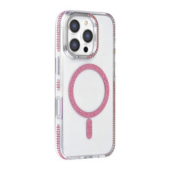 TUNIQ iPhone 16 Pro Backcover hoesje - Diamond MagSafe TPU+PC - Roze