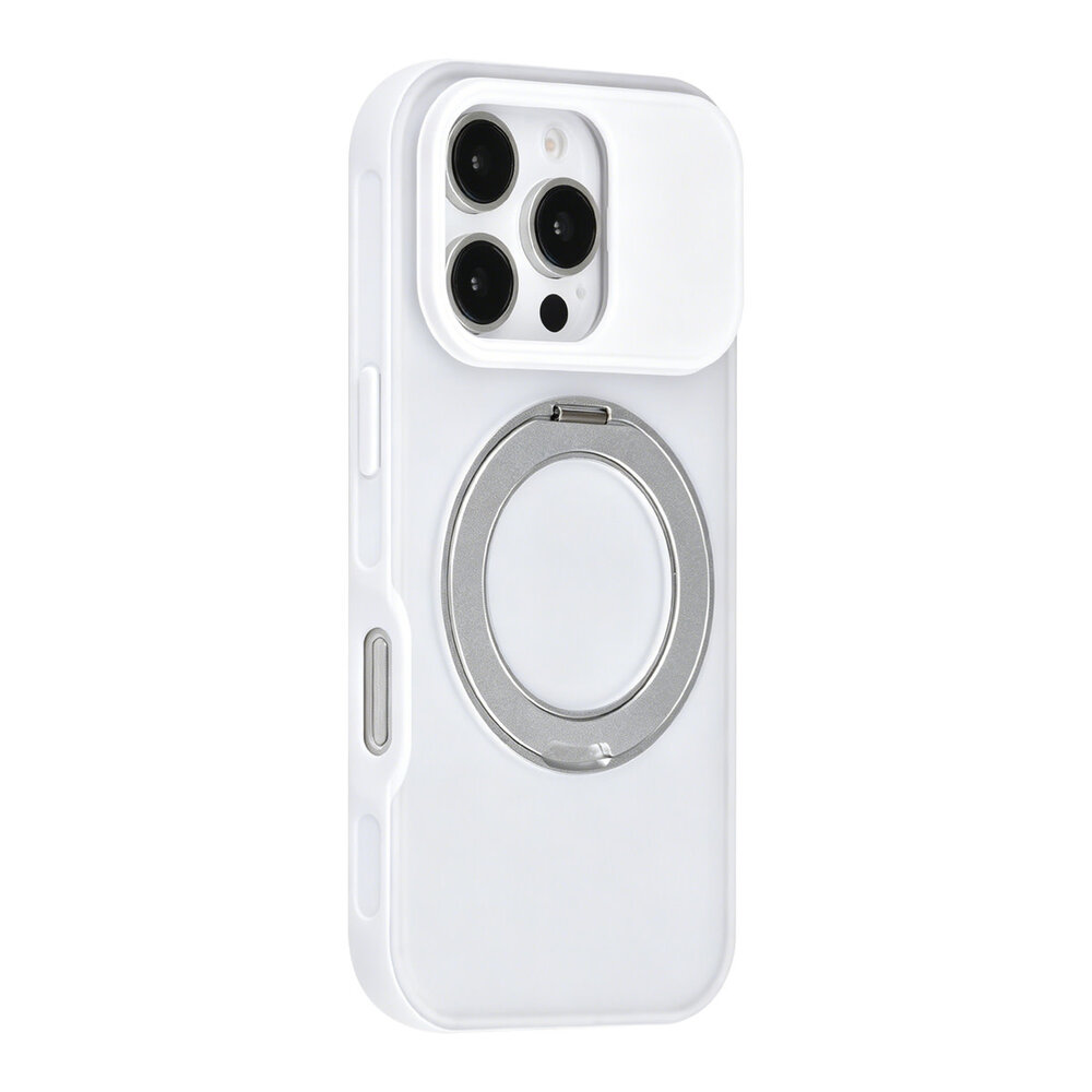 TUNIQ TUNIQ iPhone 16 Pro Back cover coque - 360 rotation stand MagSafe - Blanc TUNIQ TUNIQ iPhone 16 Pro Back cover coque - 360 rotation stand MagSafe - Blanc