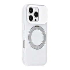 TUNIQ iPhone 16 Pro Back-Cover hul - 360 rotation stand MagSafe - Weiß