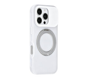 TUNIQ TUNIQ iPhone 16 Pro Back-Cover hul - 360 rotation stand MagSafe - Weiß