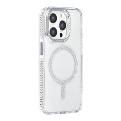TUNIQ iPhone 15 Pro Backcover hoesje - Diamond MagSafe TPU+PC - Grijs