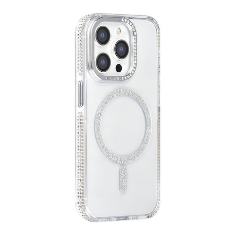 TUNIQ TUNIQ iPhone 15 Pro Backcover hoesje - Diamond MagSafe TPU+PC - Grijs TUNIQ TUNIQ iPhone 15 Pro Backcover hoesje - Diamond MagSafe TPU+PC - Grijs