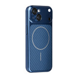 TUNIQ TUNIQ iPhone 15 Back cover case - Magsafe With fiber pattern PC - Blue TUNIQ TUNIQ iPhone 15 Back cover case - Magsafe With fiber pattern PC - Blue