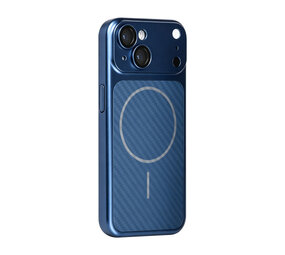 TUNIQ TUNIQ iPhone 15 Back cover case - Magsafe With fiber pattern PC - Blue TUNIQ TUNIQ iPhone 15 Back cover case - Magsafe With fiber pattern PC - Blue