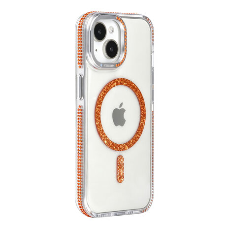 TUNIQ TUNIQ iPhone 14 Back cover case - Diamond MagSafe TPU+PC - Orange TUNIQ TUNIQ iPhone 14 Back cover case - Diamond MagSafe TPU+PC - Orange