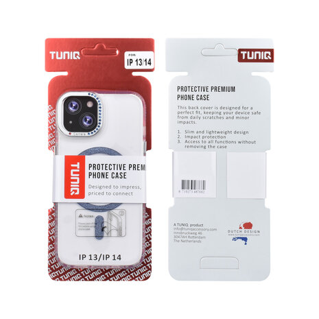 TUNIQ TUNIQ iPhone 14 Back cover case - Diamond MagSafe TPU+PC - Blue TUNIQ TUNIQ iPhone 14 Back cover case - Diamond MagSafe TPU+PC - Blue