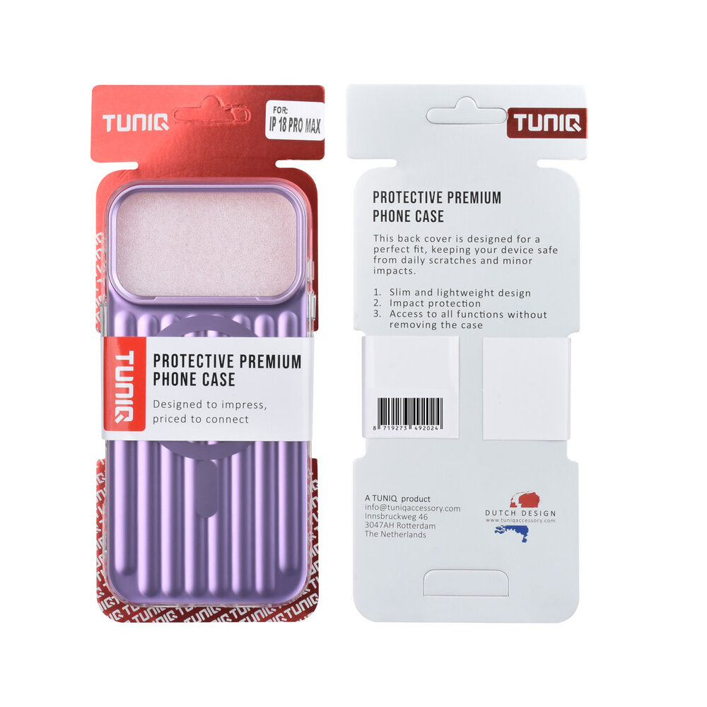 TUNIQ TUNIQ iPhone 18 Pro Max Backcover hoesje - luggage IMD MagSafe - Paars TUNIQ TUNIQ iPhone 18 Pro Max Backcover hoesje - luggage IMD MagSafe - Paars