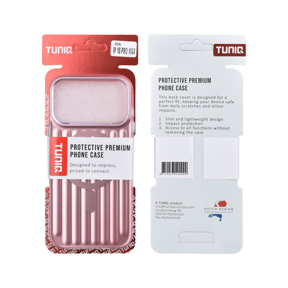 TUNIQ TUNIQ iPhone 18 Pro Max Back cover case - luggage IMD MagSafe - Pink TUNIQ TUNIQ iPhone 18 Pro Max Back cover case - luggage IMD MagSafe - Pink