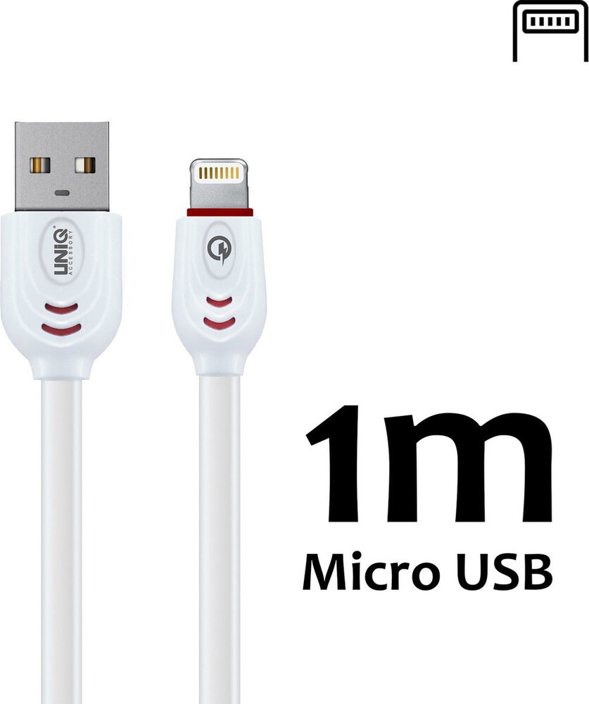 TUNIQ UNIQ Lightning USB Kabel - USB To Lightning charging Cable 2.1A 100CM - Weiß TUNIQ UNIQ Lightning USB Kabel - USB To Lightning charging Cable 2.1A 100CM - Weiß