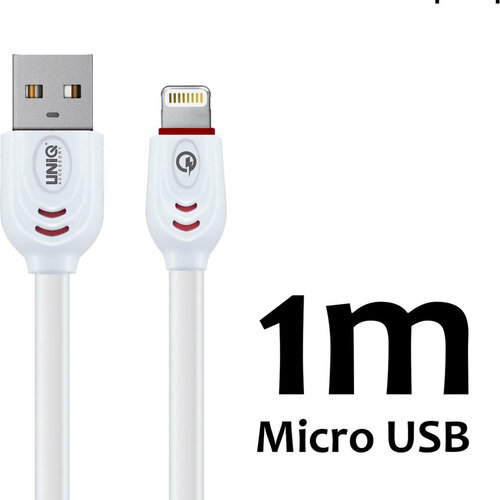 TUNIQ UNIQ Lightning USB Kabel - USB To Lightning charging Cable 2.1A 100CM - Weiß