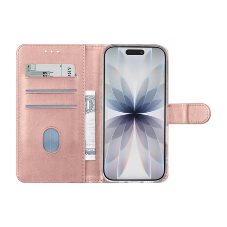 TUNIQ TUNIQ iPhone 18 Pro Back cover case - PU+TPU Booktype Case - Rose Gold