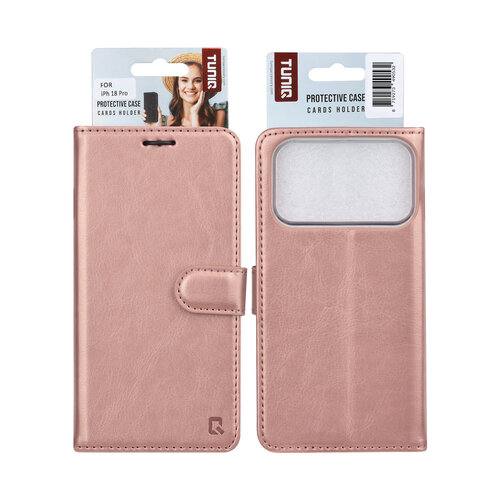 TUNIQ TUNIQ iPhone 18 Pro/iPhone 17 Pro Klapphülle PU und TPU - Roségold
