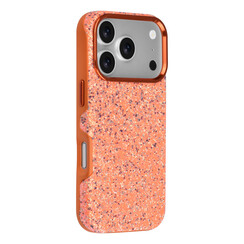 TUNIQ iPhone 18 Pro/iPhone 17 Pro Coque - MagSafe - Paillettes - TPU+PC - Orange
