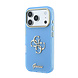 Guess Guess iPhone 18 Pro Back cover coque - HC IML 4G Script Metal - Bleu clair Guess Guess iPhone 18 Pro Back cover coque - HC IML 4G Script Metal - Bleu clair