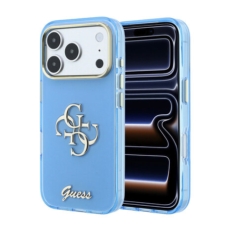 Guess Guess iPhone 18 Pro Back-Cover hul - HC IML 4G Script Metal - Hellblau
