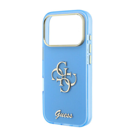 Guess Guess iPhone 18 Pro Back-Cover hul - HC IML 4G Script Metal - Hellblau