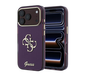 Guess Guess iPhone 18 Pro Back-Cover hul - HC IML 4G Script Metal - Burgundy
