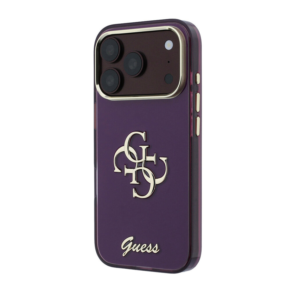Guess Guess iPhone 18 Pro Back cover case - HC IML 4G Script Metal - Burgundy