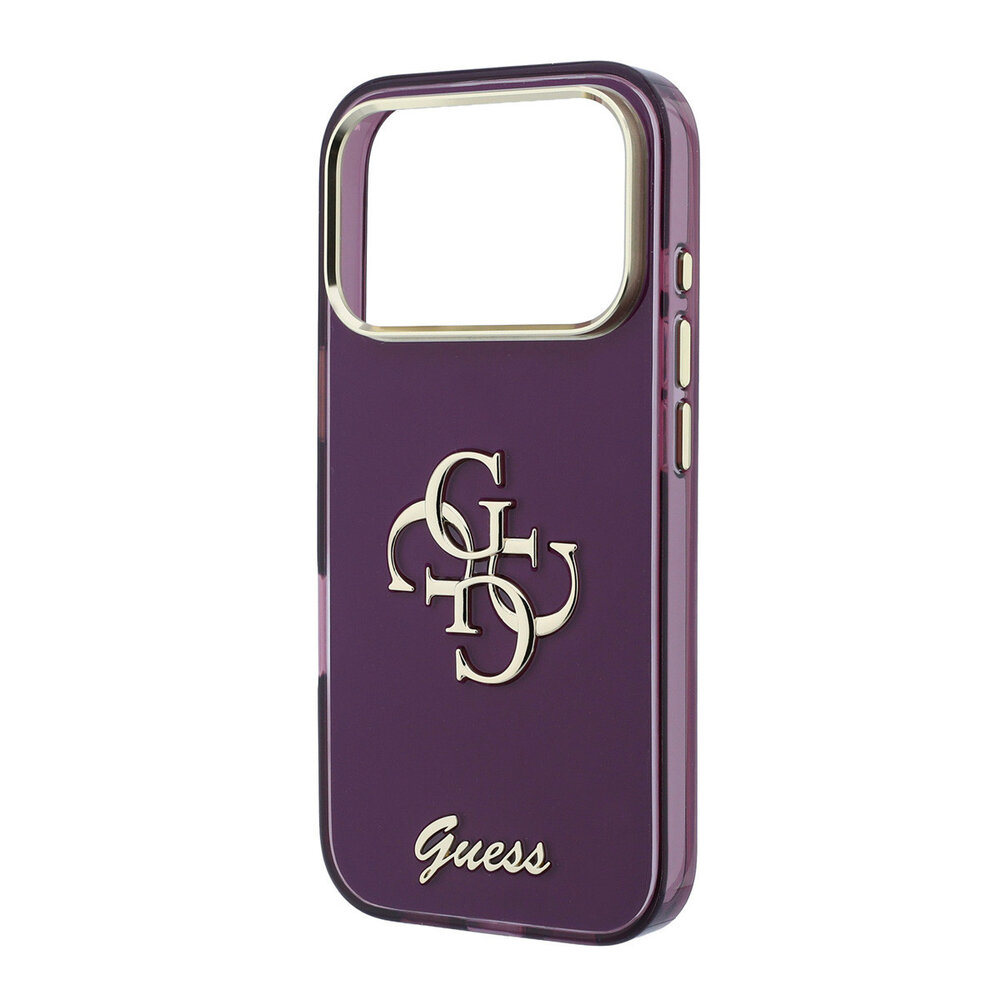 Guess Guess iPhone 18 Pro Back cover case - HC IML 4G Script Metal - Burgundy